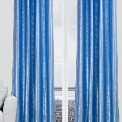 Cortinas opacas Azul  para salas Dormitorio Salón Habitación con 8 ollaos de acero.