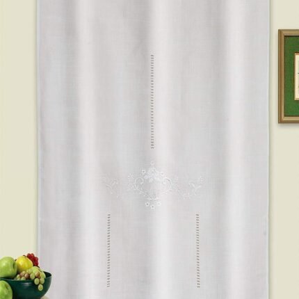Cortina corta rústica de, baño, cocina, Habitación, bordada, clásica de la toda la vida, Bordados Florales, (R-1049 ) máxima calidad  muy duradera.