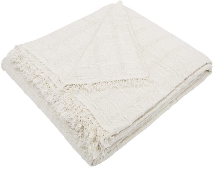 Cubre sofá Multiusos, jarapas algodón Espiga ,Tonos Marfil  tejido: 80% Algodón, 20% Poliéster Fabricado en España. - Imagen 2