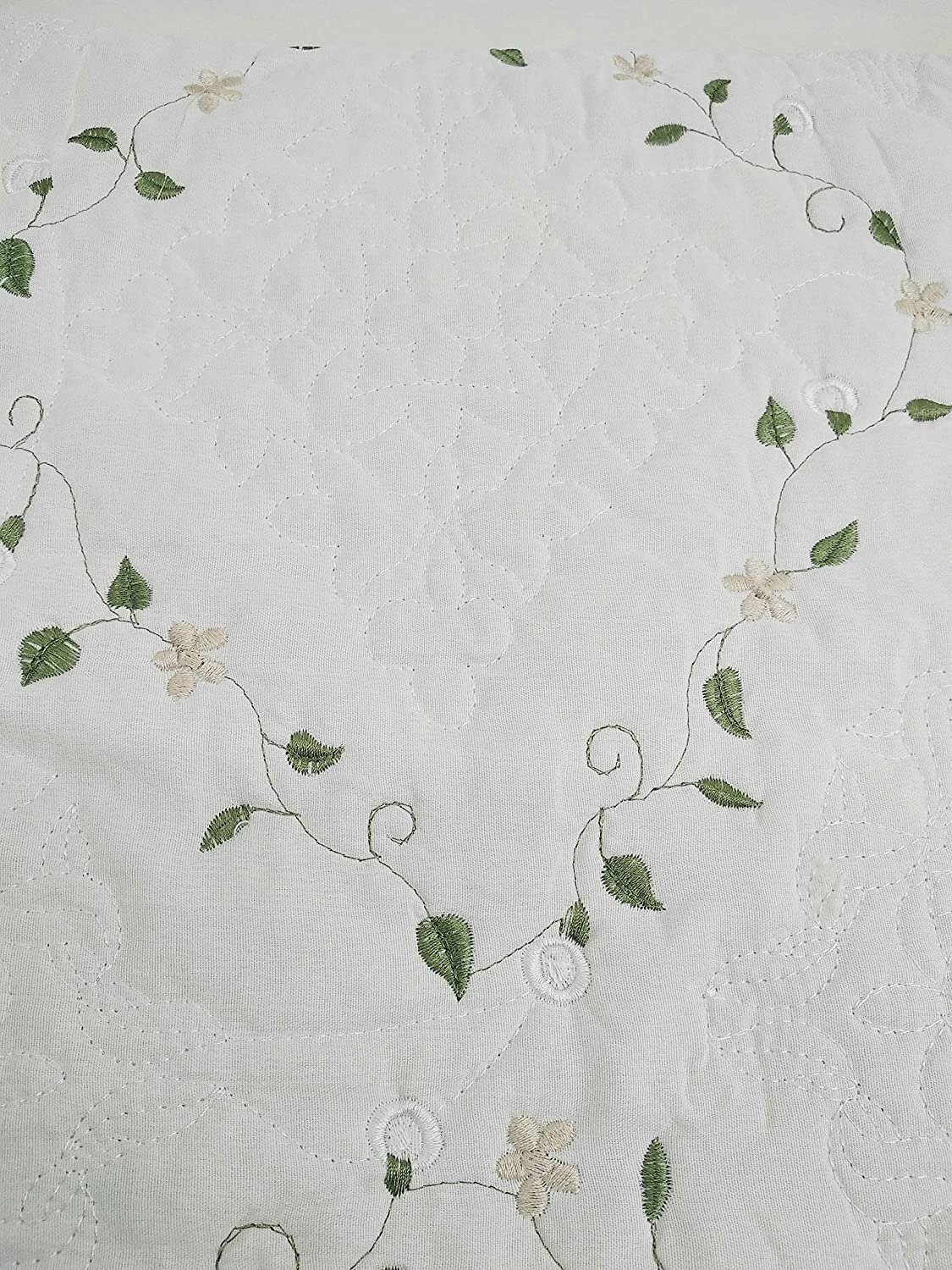 Colcha para Cama Cosida Cubrecama Bordada con Fundas para Primavera/Verano/otoño,Crema.(Y-2629) - Imagen 3
