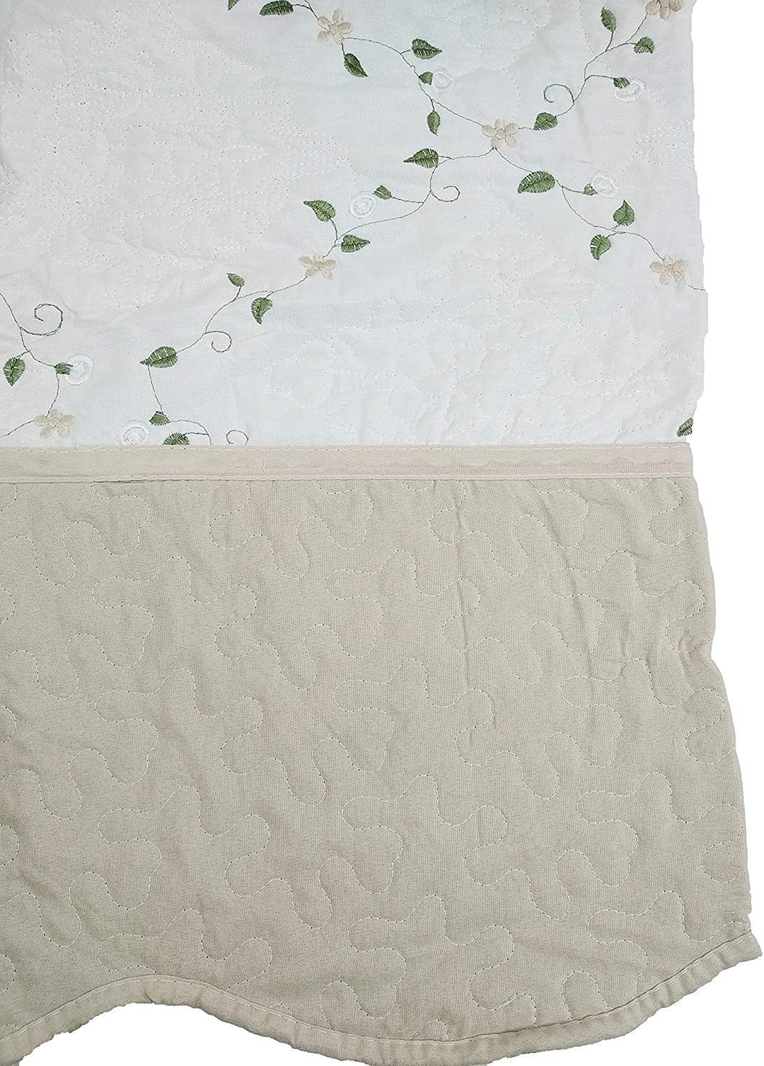 Colcha para Cama Cosida Cubrecama Bordada con Fundas para Primavera/Verano/otoño,Crema.(Y-2629) - Imagen 5