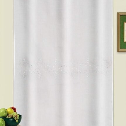 Cortina cortas de cocina y baño Modelo (1041) bordada, clásica de las de toda la vida, Bordados y encaje Floral decorativo, máxima calidad y muy duradera. No te dejes engañar por las cortinas de calid