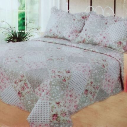 Colcha Bouti Tacto algodón para Cama de 135 y 150cm con Dos Fundas de 50 x 70 cm de Regalo.