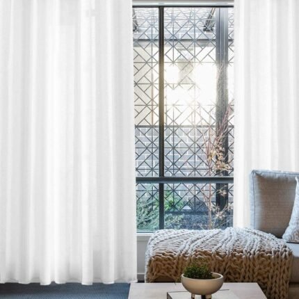 Cortinas Translúcidas Blancas 140x260cm con 8 Ojales