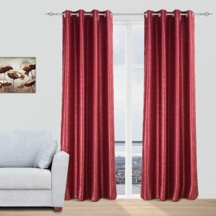 Cortinas Opacas en granate para ventanas de sala, Habitación ,Salón o cualquier estilo 8 con anillas de acero.