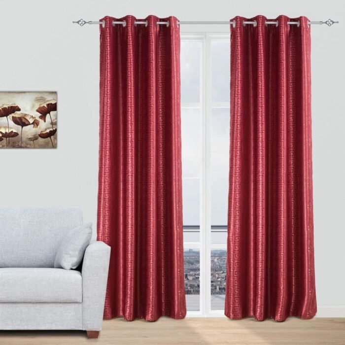 Cortinas Opacas en granate para ventanas de sala, Habitación ,Salón o cualquier estilo 8 con anillas de acero.