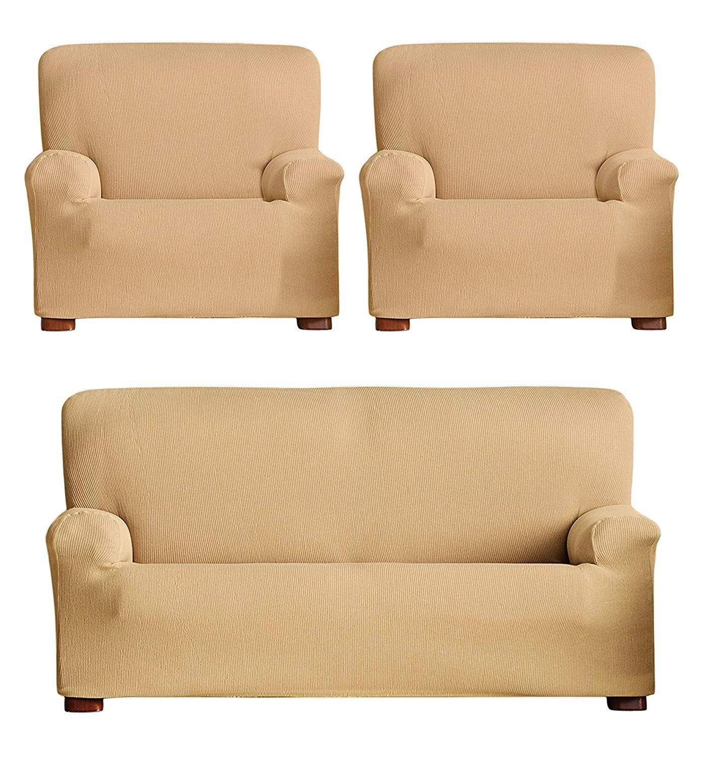 Fundas/Protectores de Sofá de Alta Elasticidad: en color Beige. - Imagen 2