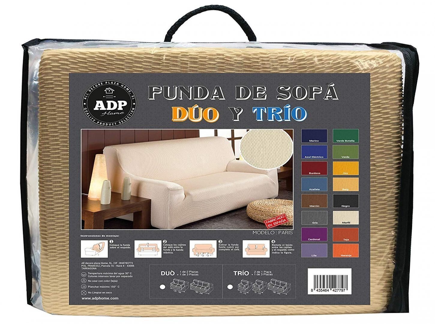 Fundas/Protectores de Sofá de Alta Elasticidad: en color Beige. - Imagen 4