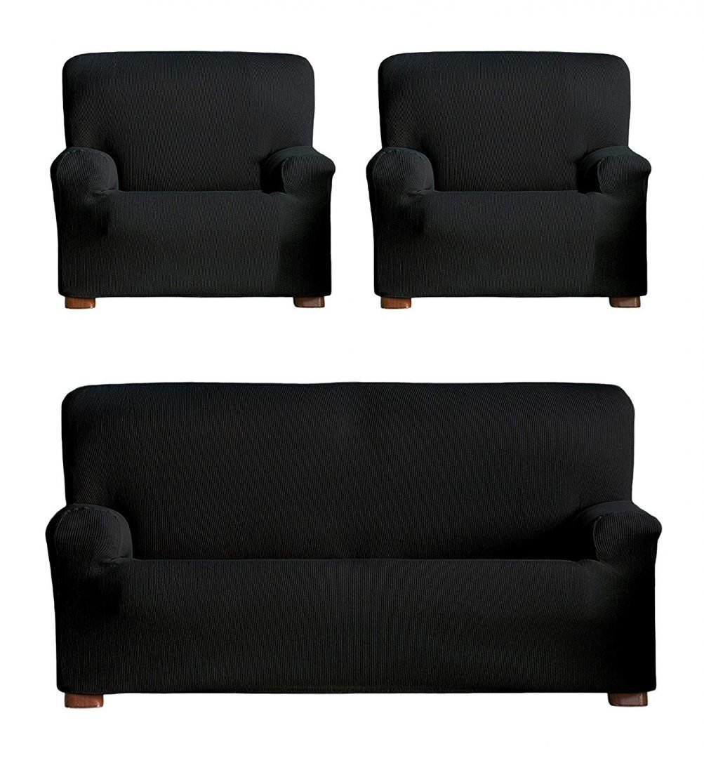 FUNDAS/PROTECTORES DE SOFÁ DE ALTA ELASTICIDAD: EN COLOR NEGRO. - Imagen 2