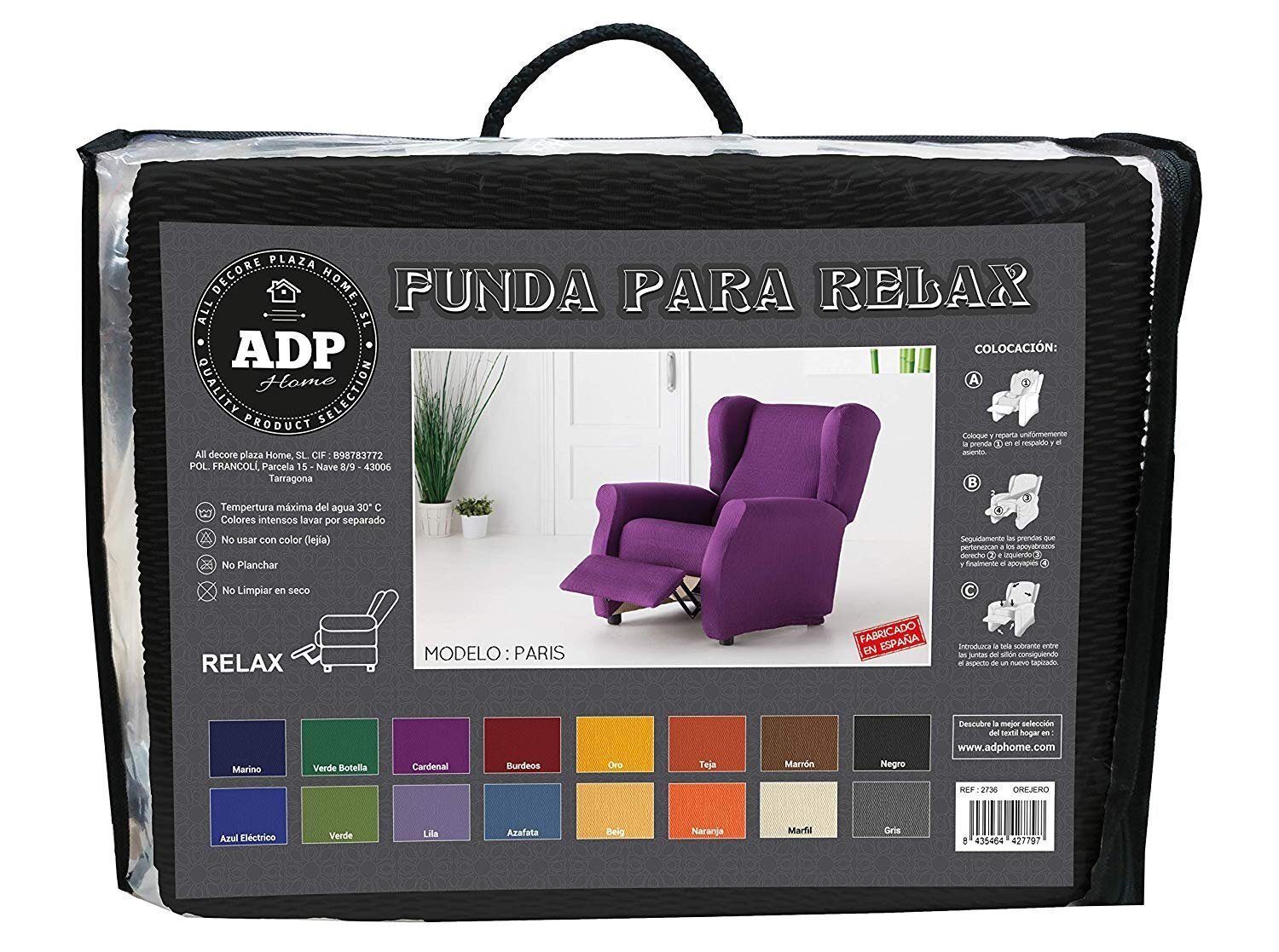 FUNDAS/PROTECTORES DE SOFÁ DE ALTA ELASTICIDAD: EN COLOR NEGRO. - Imagen 6