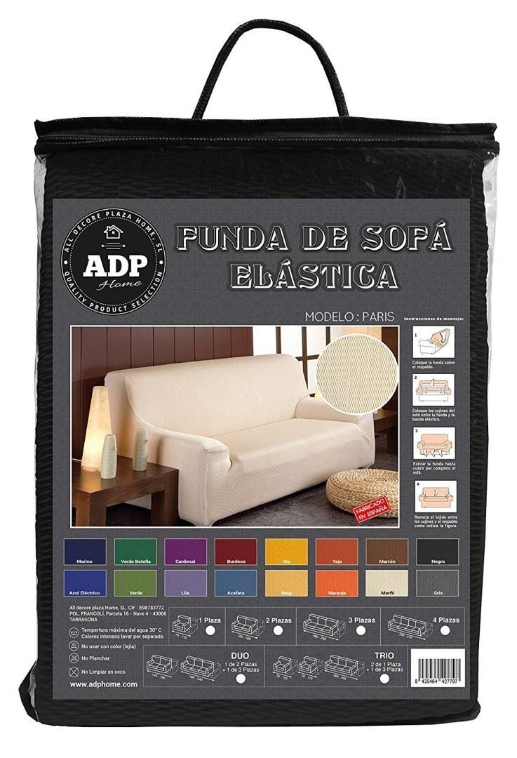 FUNDAS/PROTECTORES DE SOFÁ DE ALTA ELASTICIDAD: EN COLOR NEGRO. - Imagen 11