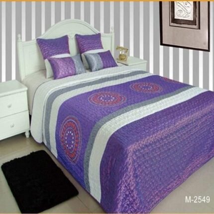 Colcha de Bouti Cama de 150 cm, 240 x 260 cm, +2 fundas cojín 50x50 cm, +2 fundas cojín 30x50cm, con brillo.