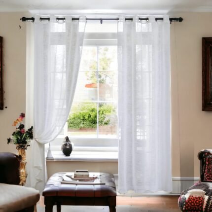 Visillos para Ventanas - Set de 2 Unidades en Blanco, Ideal para Salón, Comedor y Habitaciones, 145 x 260 cm