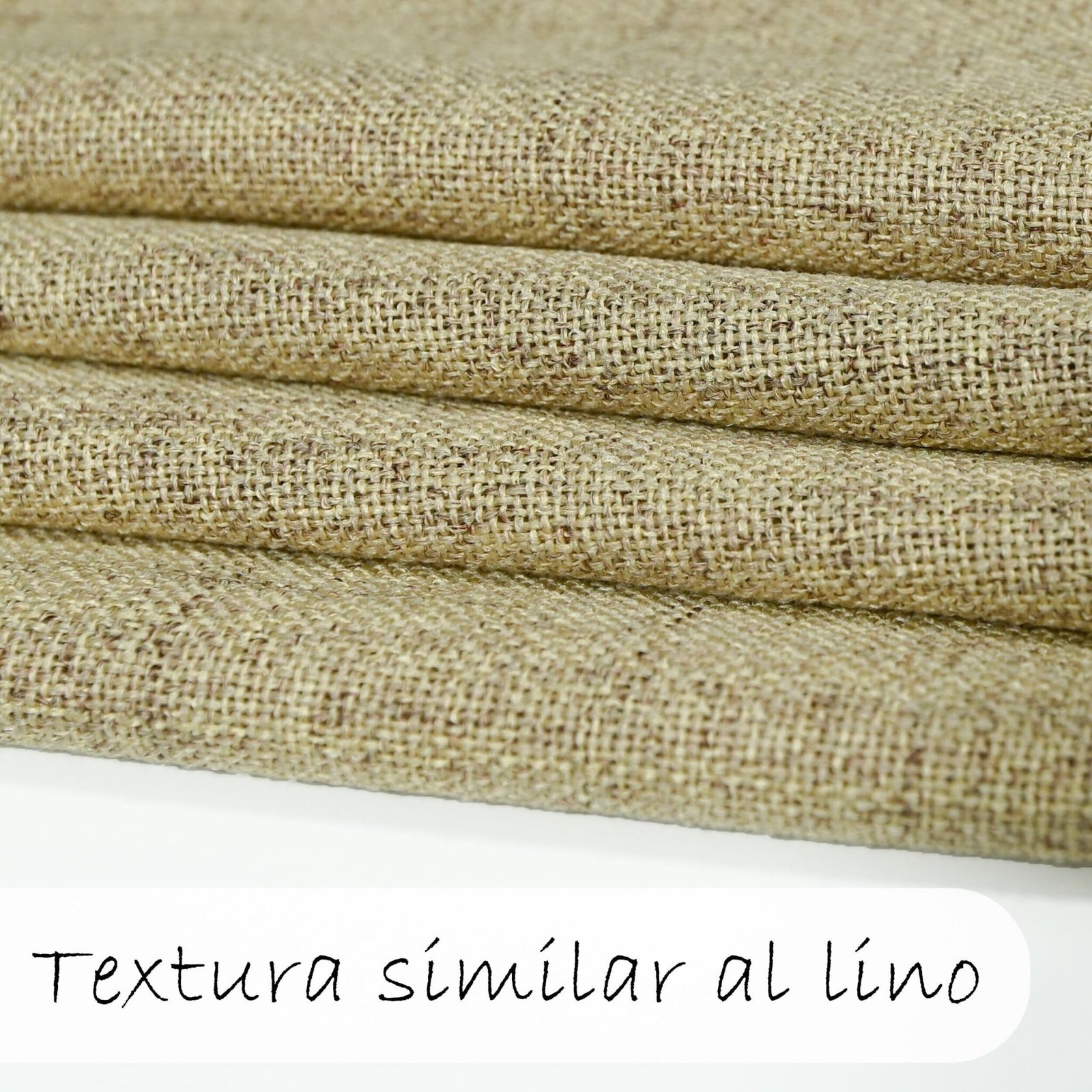 Cortinas Translúcidas Camel 140x260cm - Tacto Lino - Set de 2 para Salón y Dormitorio - Imagen 3