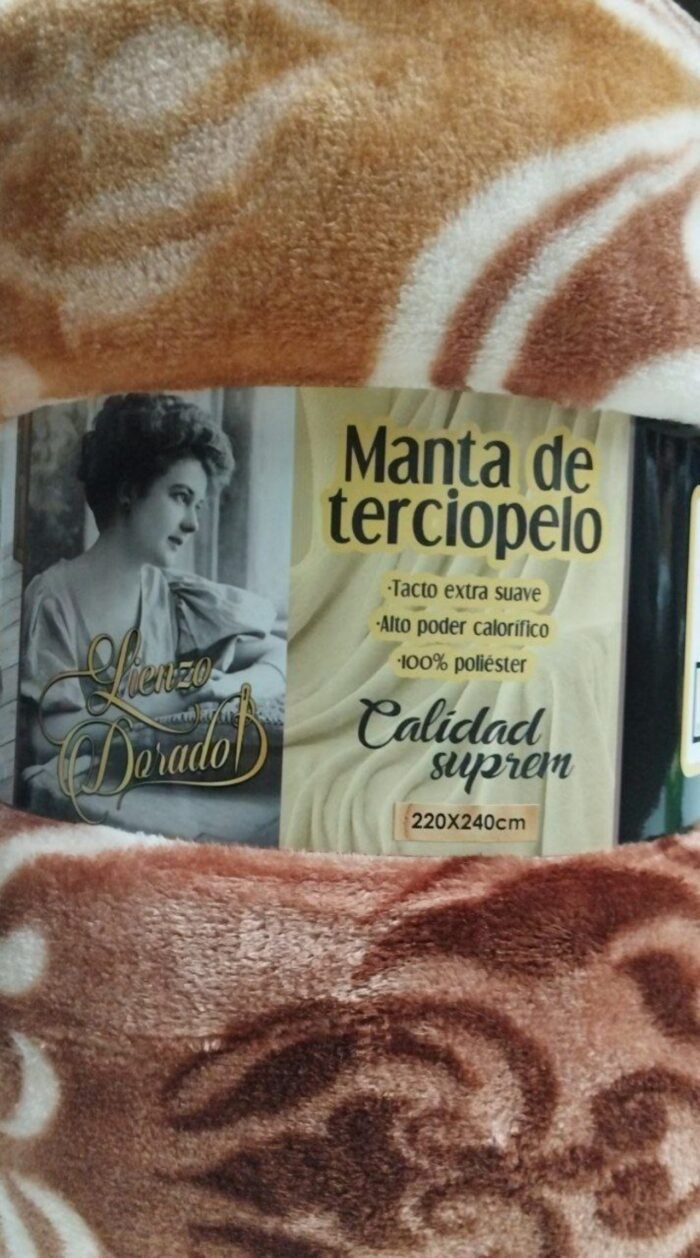 Manta sofá de Terciopelo de Poliéster 220 x 240 cm-Vintage en Beis/Marrón - El Lujo y Confort que Necesitas para Camas de 135 y 150 cm - Imagen 7