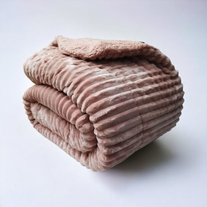 Edredones cama 150 con borreguito color| Sedalina & Borreguillo | extra grueso de +700gr/m2 - Térmico invierno + Cuadrantes Regalo | Rayas en Rosa. - Imagen 3