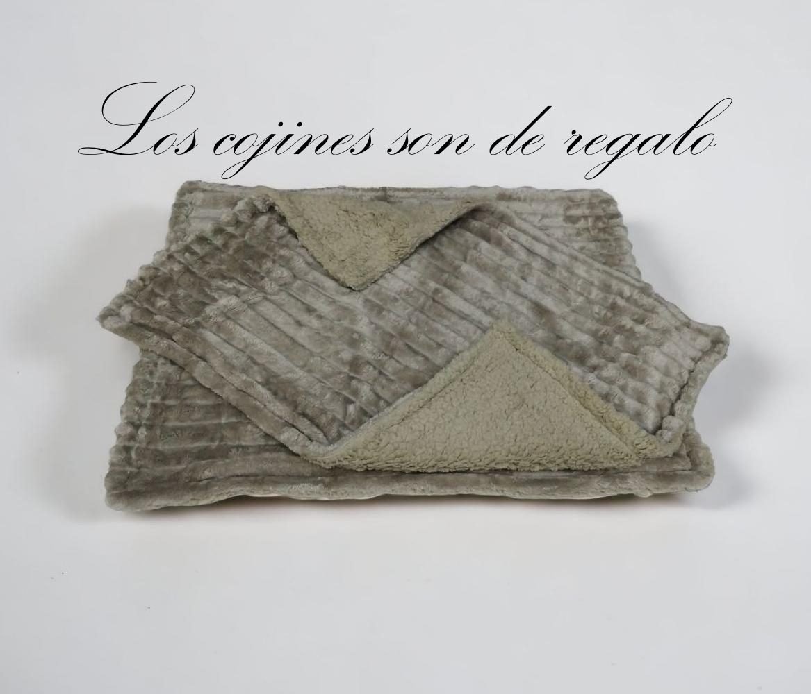Edredón Sherpa Rayas Taupe 700 g/m² | Camas 90 a 180 cm - Imagen 8