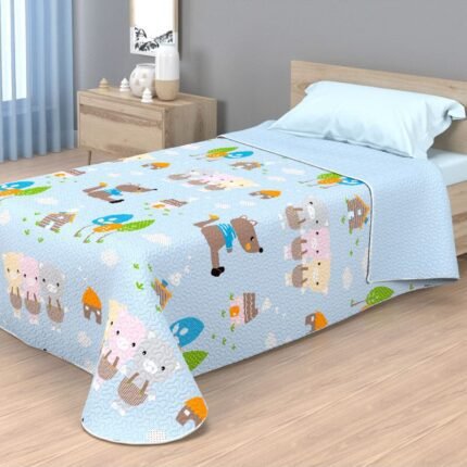 Colcha Juvenil Reversible Cerditos para 90/105cm - Económica