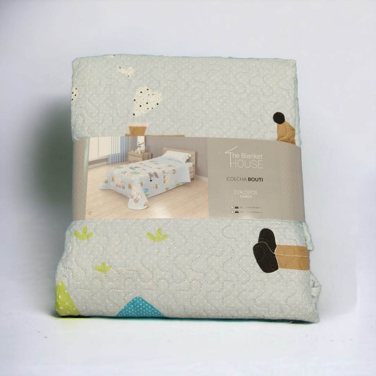 Colcha de cama Juvenil Reversible Estampada - Diseño Cerditos - Para 90cm y 105cm - Económica. - Imagen 4