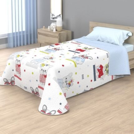 Colcha Juvenil Reversible Perros para Cama 90/105cm - Económica