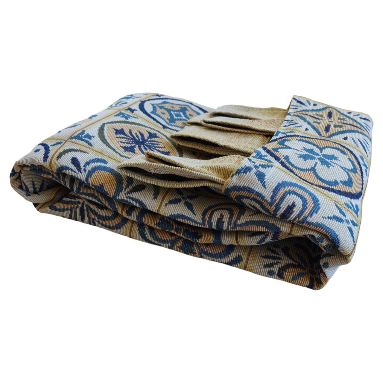 Cortina de calle Jardín Terrazo Azul 140×260 cm | Jacquard - Imagen 7