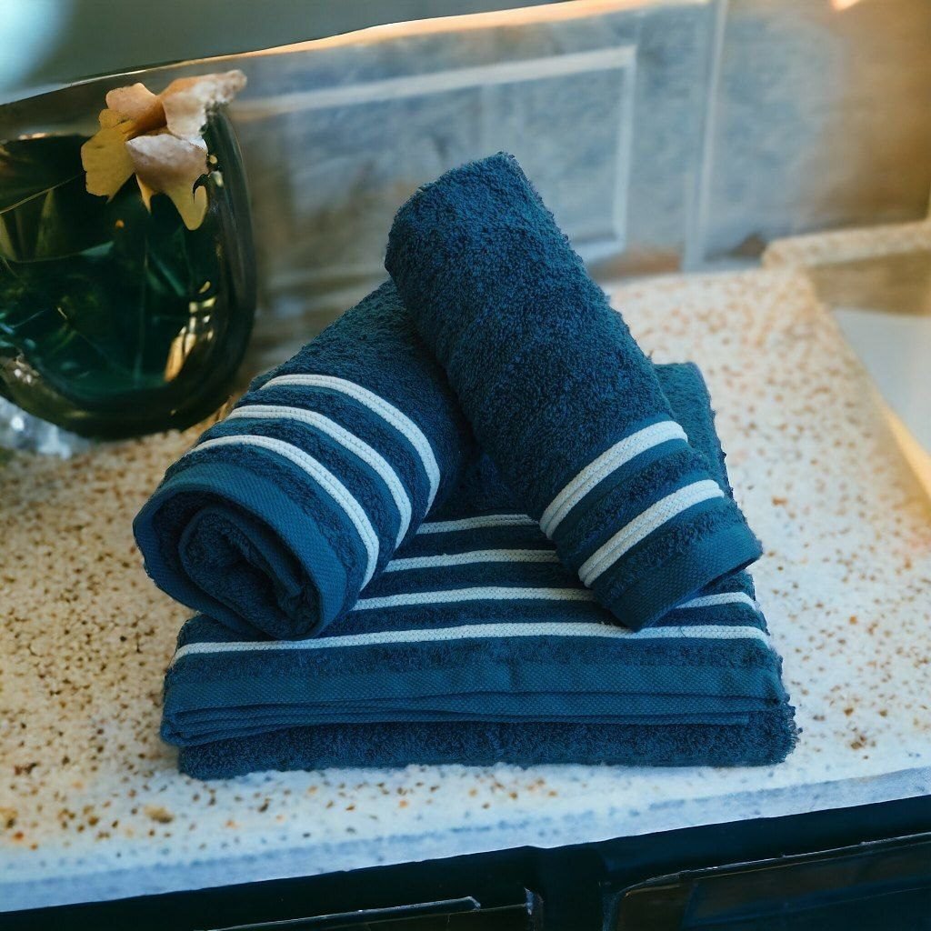 Toallas de baño Gran Calidad - Lujo Portugués 600g,-Chenil Azul Petróleo, Absorbentes y Duraderas para Baño.