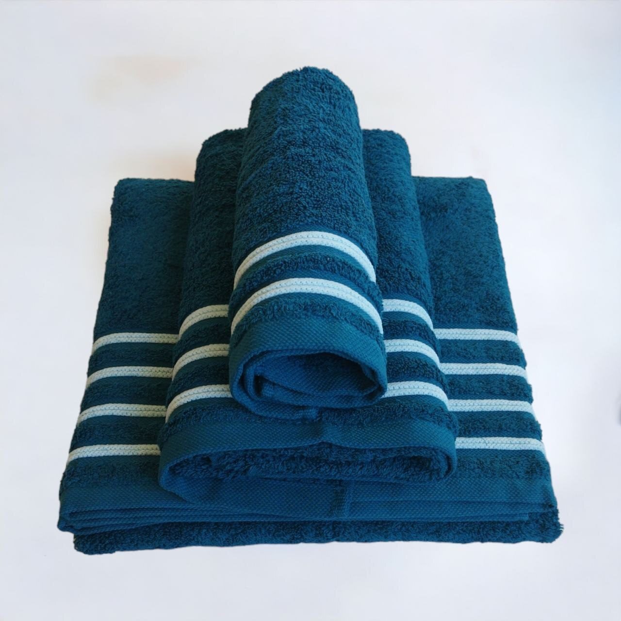 Toallas de baño Gran Calidad - Lujo Portugués 600g,-Chenil Azul Petróleo, Absorbentes y Duraderas para Baño. - Imagen 5