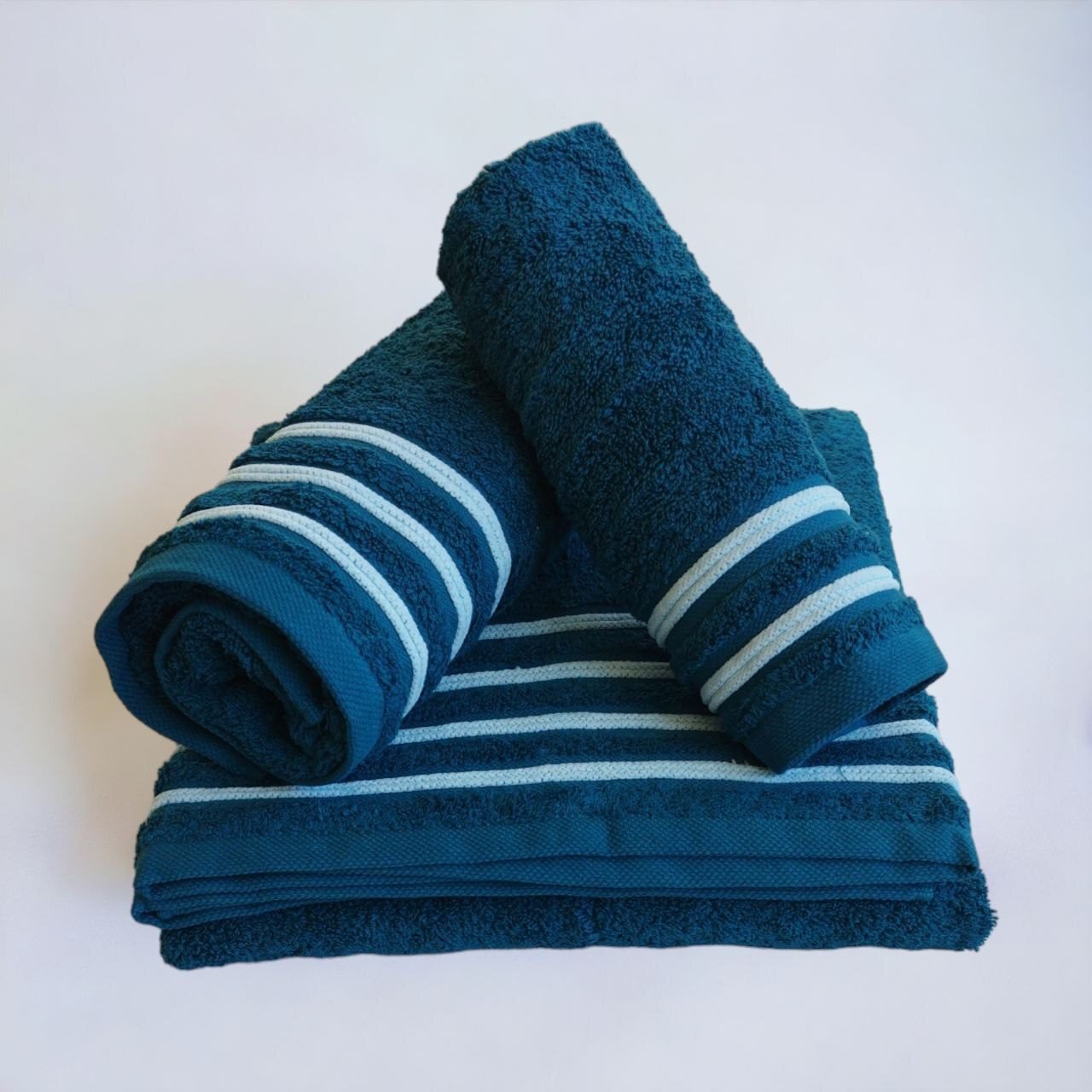 Toallas de baño Gran Calidad - Lujo Portugués 600g,-Chenil Azul Petróleo, Absorbentes y Duraderas para Baño. - Imagen 9