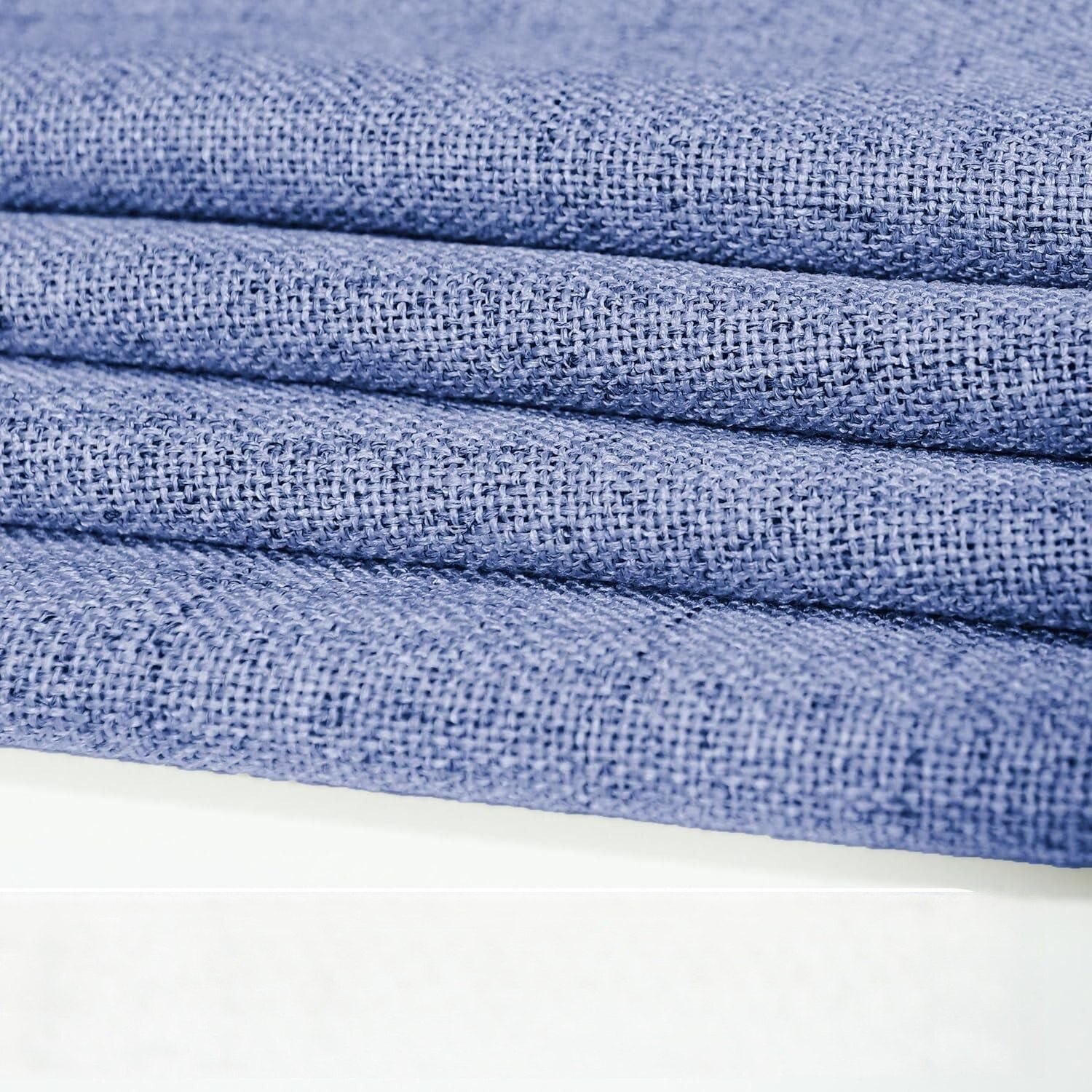 Cortinas rústicas para salas, habitación, salón en color azul vaquero Supersuave para cualquier tipo de ventana con un toque vigoroso con 8 ollaos de acero. - Imagen 3