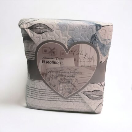 Colcha de Verano económica, Cubrecama Reversible Sin Cojines. Cubre sofá Colección El Molino LT-1 Modelo Asturias.