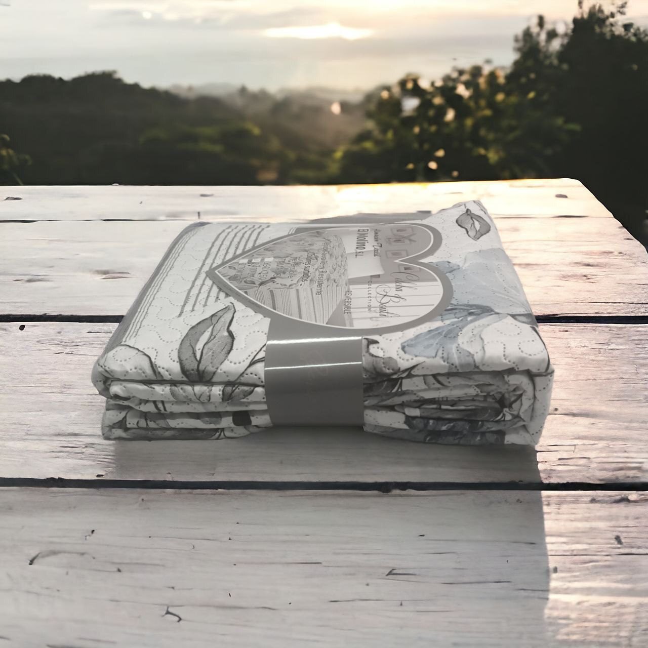 Colcha de Verano económica, Cubrecama Reversible Sin Cojines. Cubre sofá Colección El Molino LT-1 Modelo Asturias. - Imagen 9