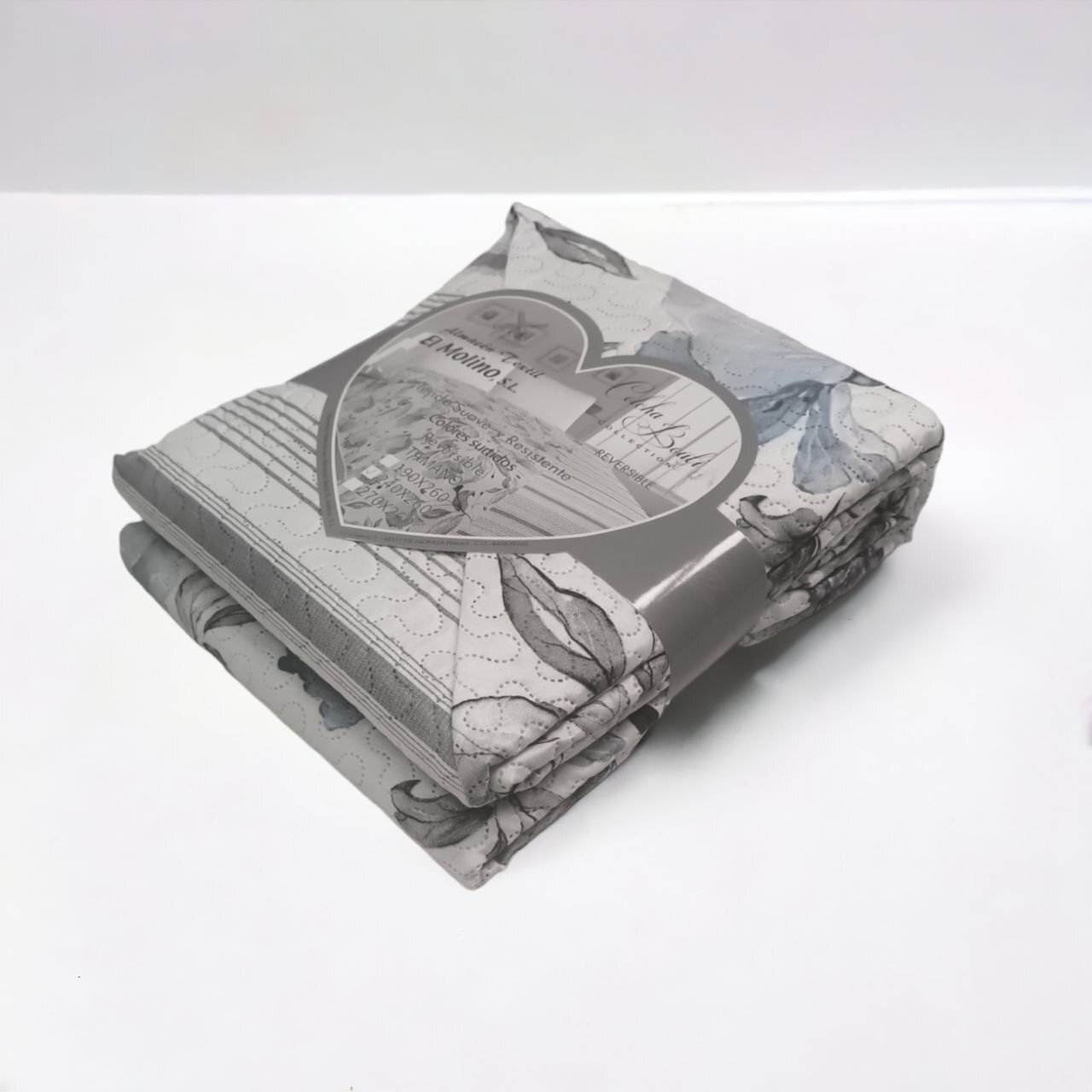 Colcha de Verano económica, Cubrecama Reversible Sin Cojines. Cubre sofá Colección El Molino LT-1 Modelo Asturias. - Imagen 3