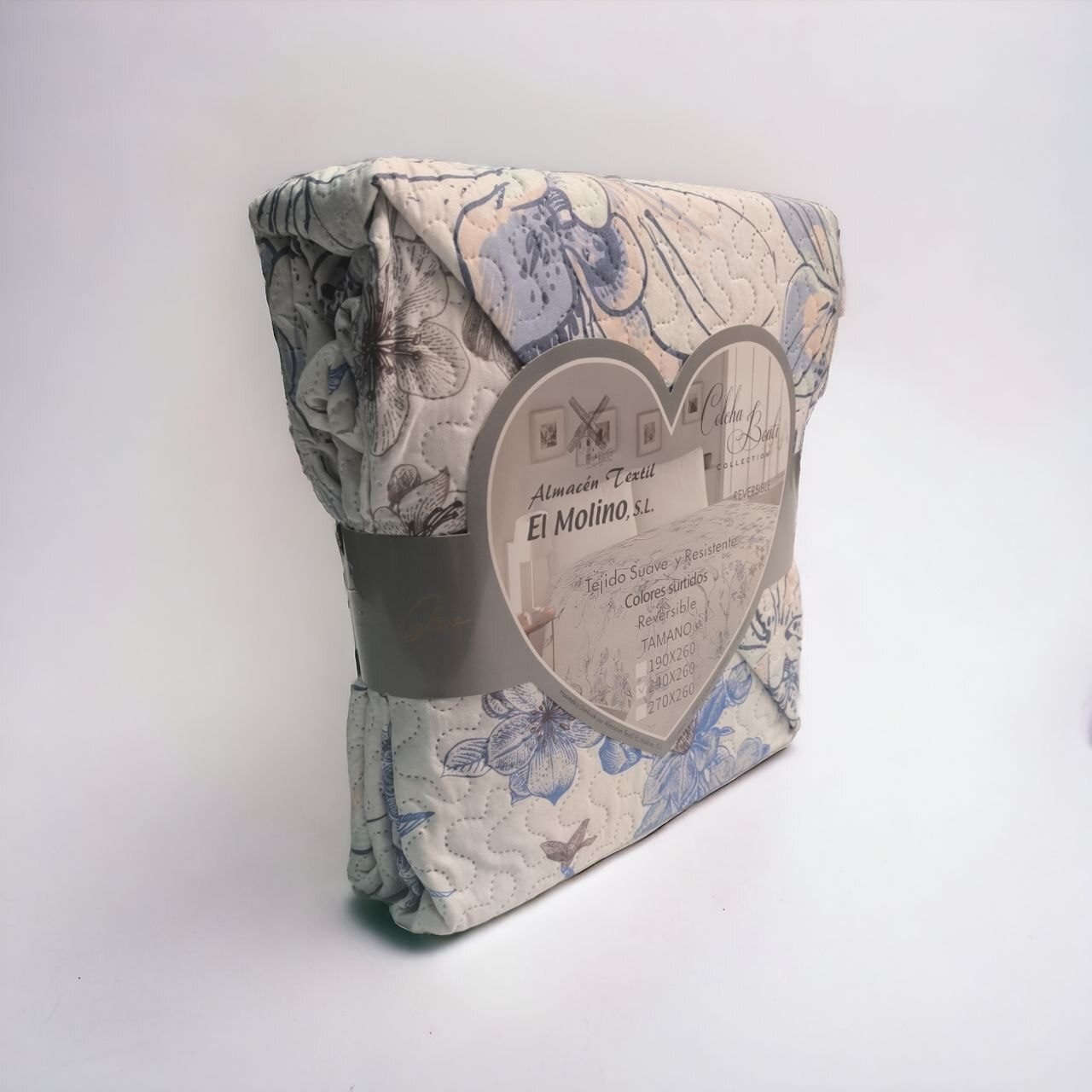Colcha de Verano económica, Cubrecama Reversible Sin Cojines. Cubre sofá Colección El Molino LT-3 -Toledo. - Imagen 2