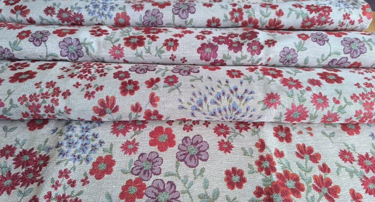 Cortina de calle Ramos de Flores Rojas 140×260 cm | Jacquard - Imagen 6