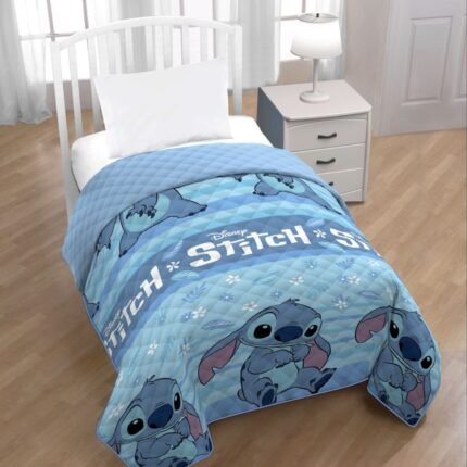 Colcha Stitch Alegre en Azul - Comodidad y Diversión de Disney para el Descanso Nocturno-Cama de 80/90 cm. - Envío Gratis en Mercatienda.es
