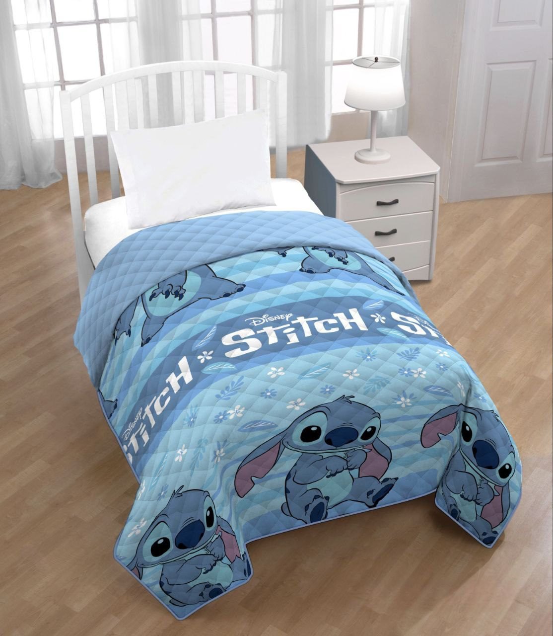 Colcha Stitch Alegre en Azul - Comodidad y Diversión de Disney para el Descanso Nocturno-Cama de 80/90 cm. - Envío Gratis en Mercatienda.es