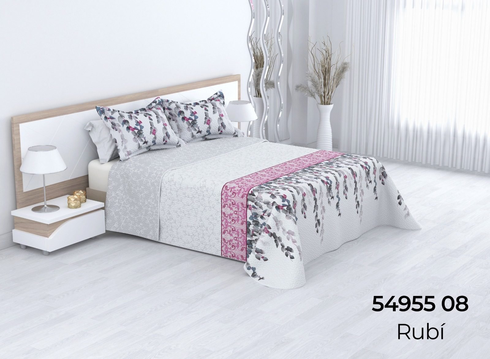 Colcha bouti cosida reversible cubrecama modelo Perla para primavera/verano/otoño - Mercatienda.es