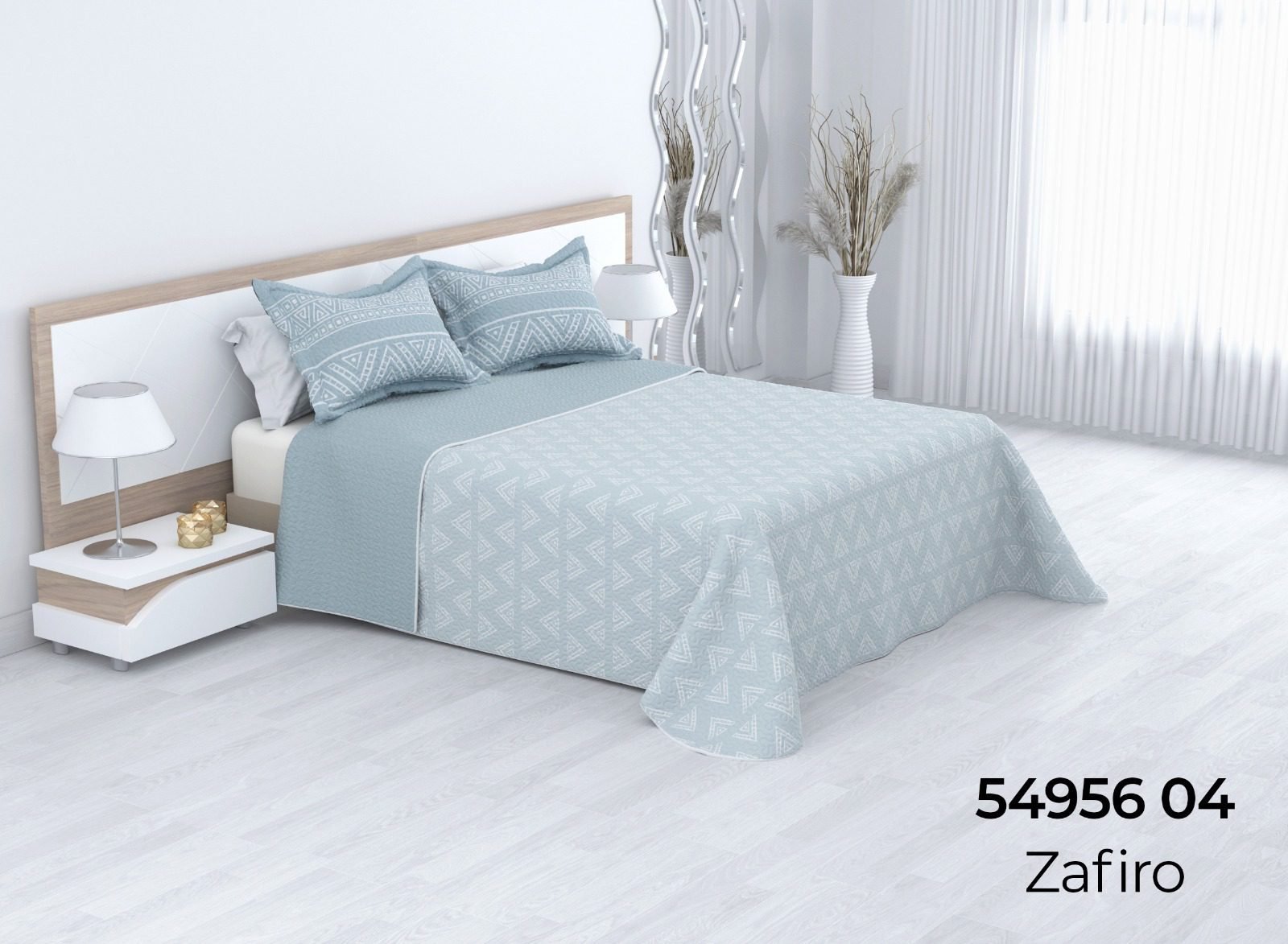 Colcha bouti cosida reversible cubrecama modelo zafiro para primavera/verano/otoño - Mercatienda.es - Imagen 3