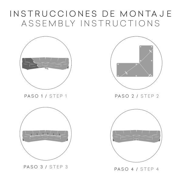 Funda Rinconera para Sofá Eysa Jaz . Medidas: 110 x 120 x 450 cm. Tejido elástico de poliéster y elastano, color Marrón. - Imagen 4