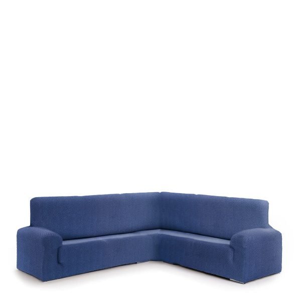 Funda Rinconera para Sofá Eysa Jaz . Medidas: 110 x 120 x 450 cm. Tejido elástico de poliéster y elastano, color Azul. - Imagen 6