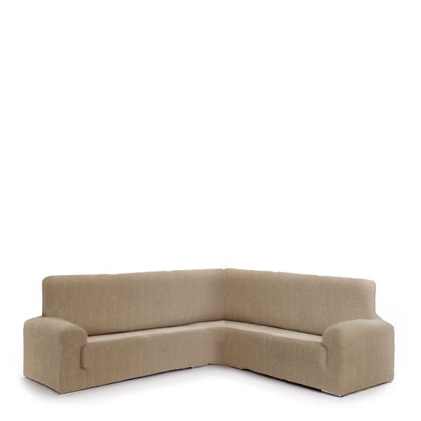 Funda Rinconera para Sofá Eysa Jaz . Medidas: 110 x 120 x 600 cm. Tejido elástico de poliéster y elastano, color Beige. - Imagen 5