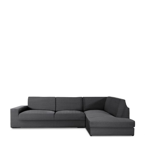 Funda para Chaise Longue Sofá Eysa Jaz Gris Oscuro - 110 x 120 x 500 cm, Bielástica - Imagen 5