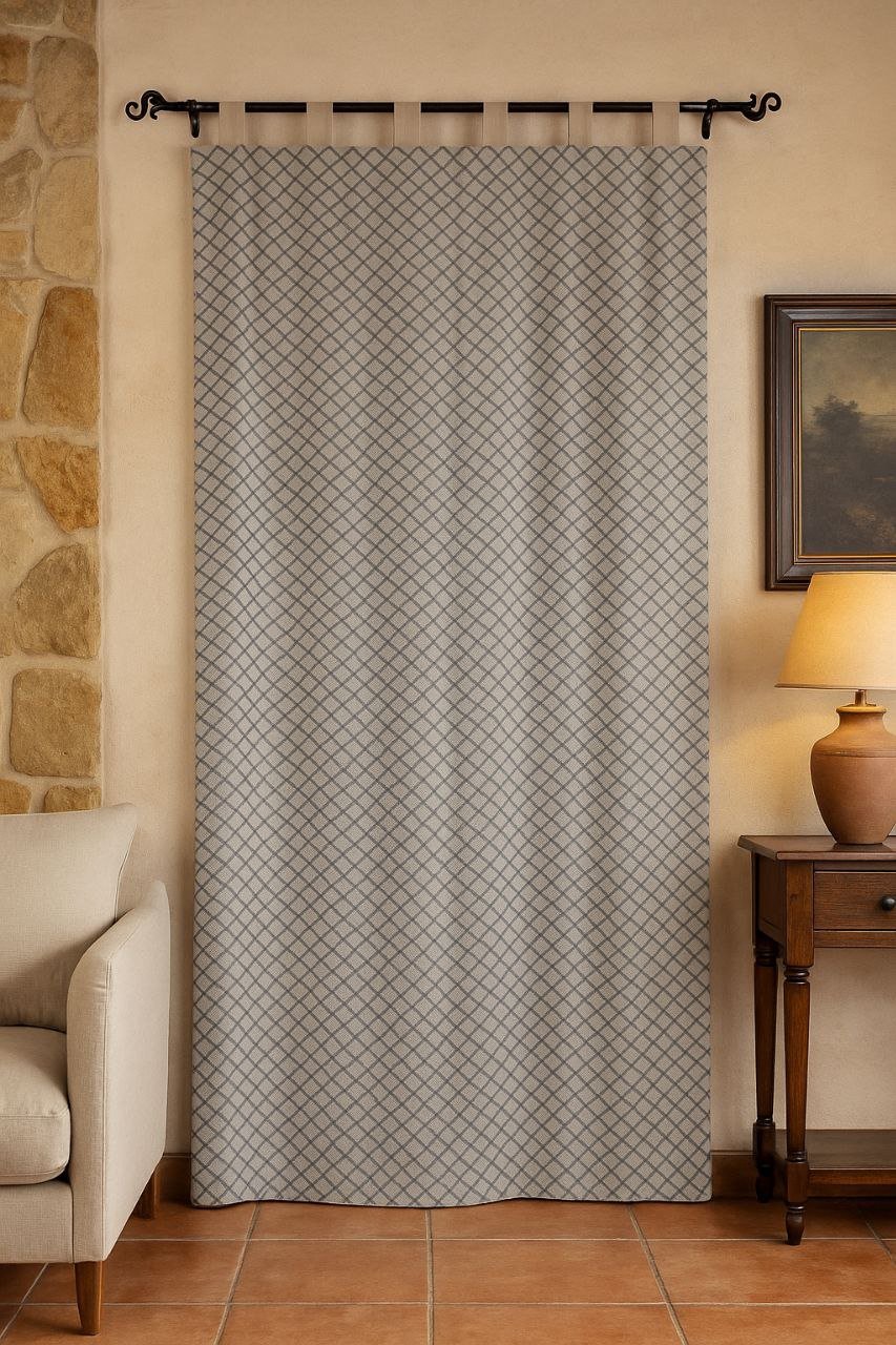 Cortina de calle Rombos Gris 140×260 cm | Jacquard