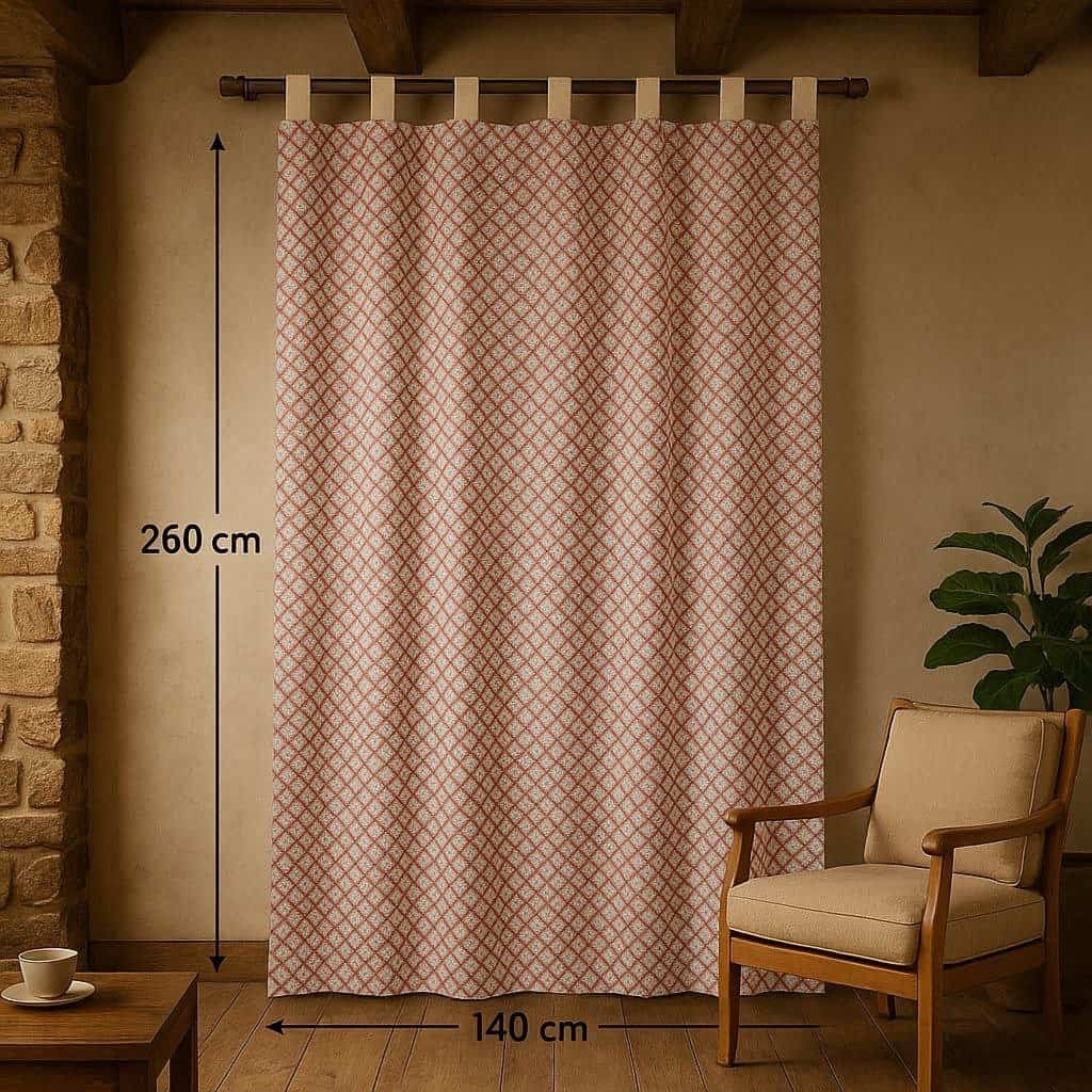 Cortina de calle Rombos Rojos 140×260 cm | Jacquard - Imagen 3