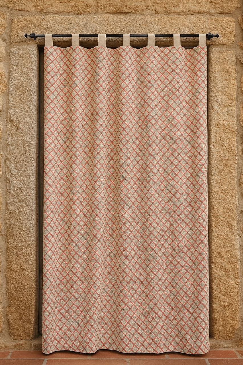 Cortina de calle Rombos Rojos 140×260 cm | Jacquard