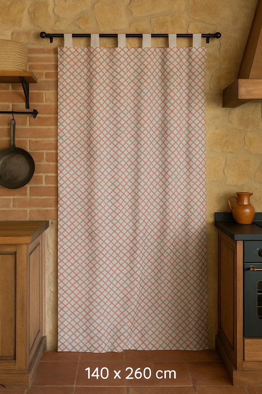 Cortina de calle Rombos Rojos 140×260 cm | Jacquard - Imagen 2