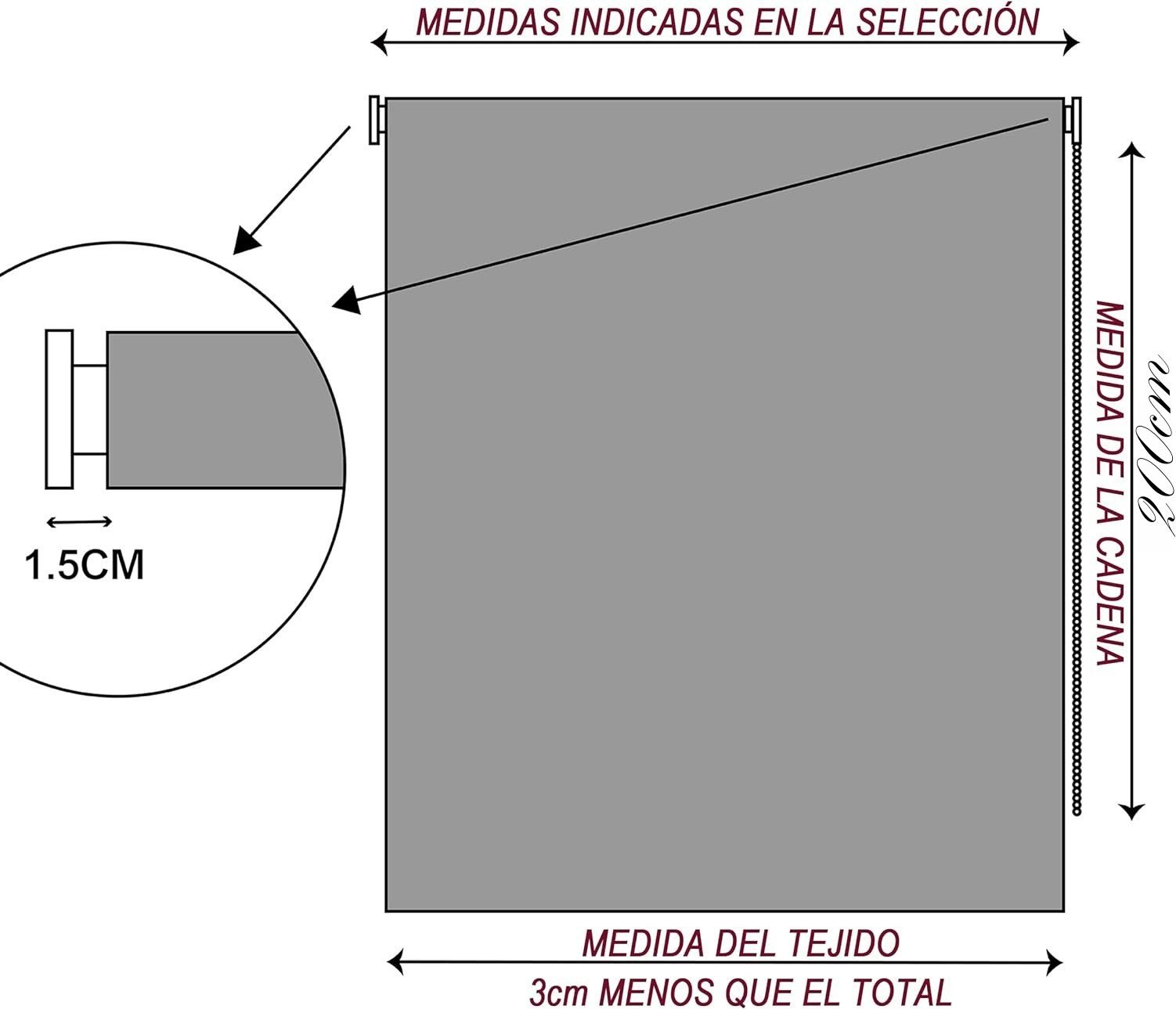 Estor Enrollable Gris claro Semi Opaco Alto 200cm: Perfecto para Salas y Baños - Imagen 6