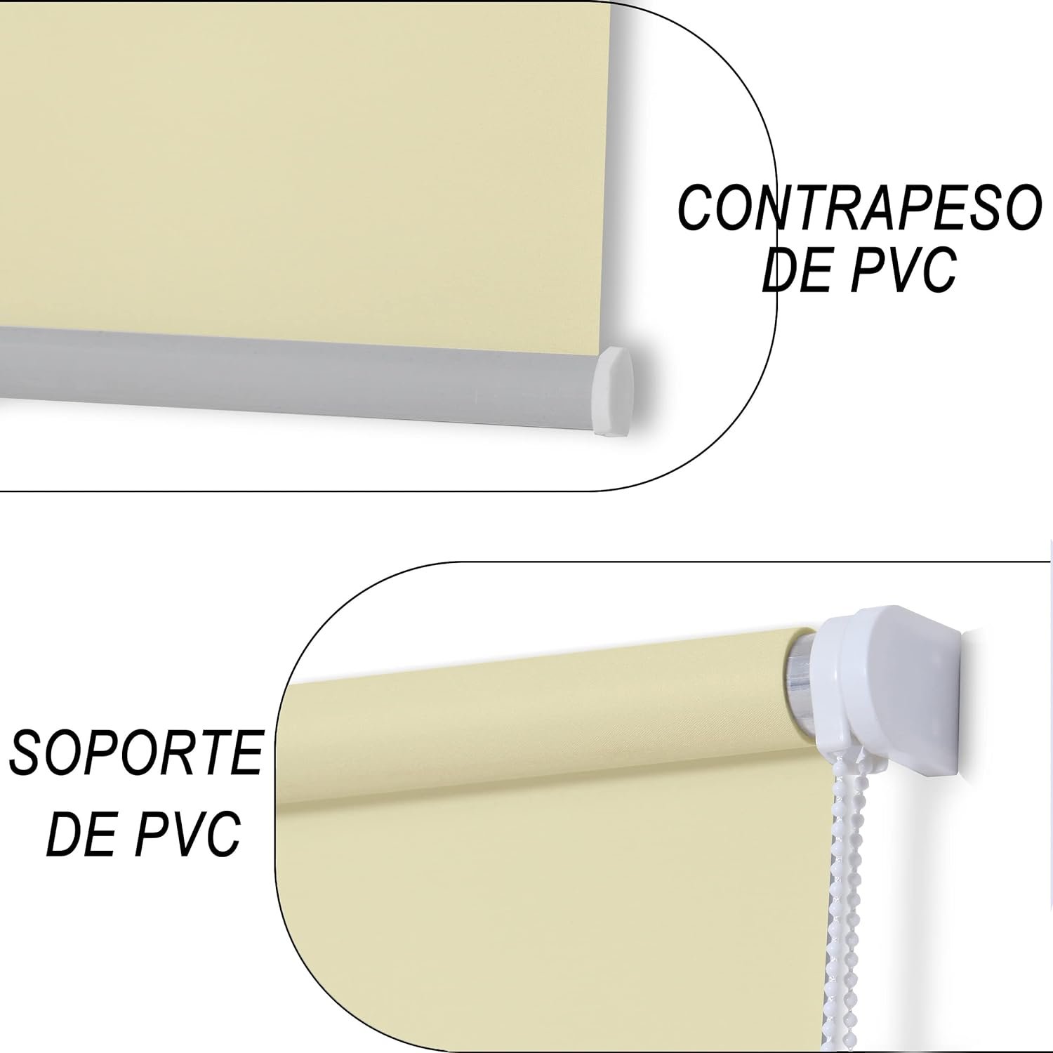 Estor Enrollable Gris claro Semi Opaco Alto 200cm: Perfecto para Salas y Baños - Imagen 8