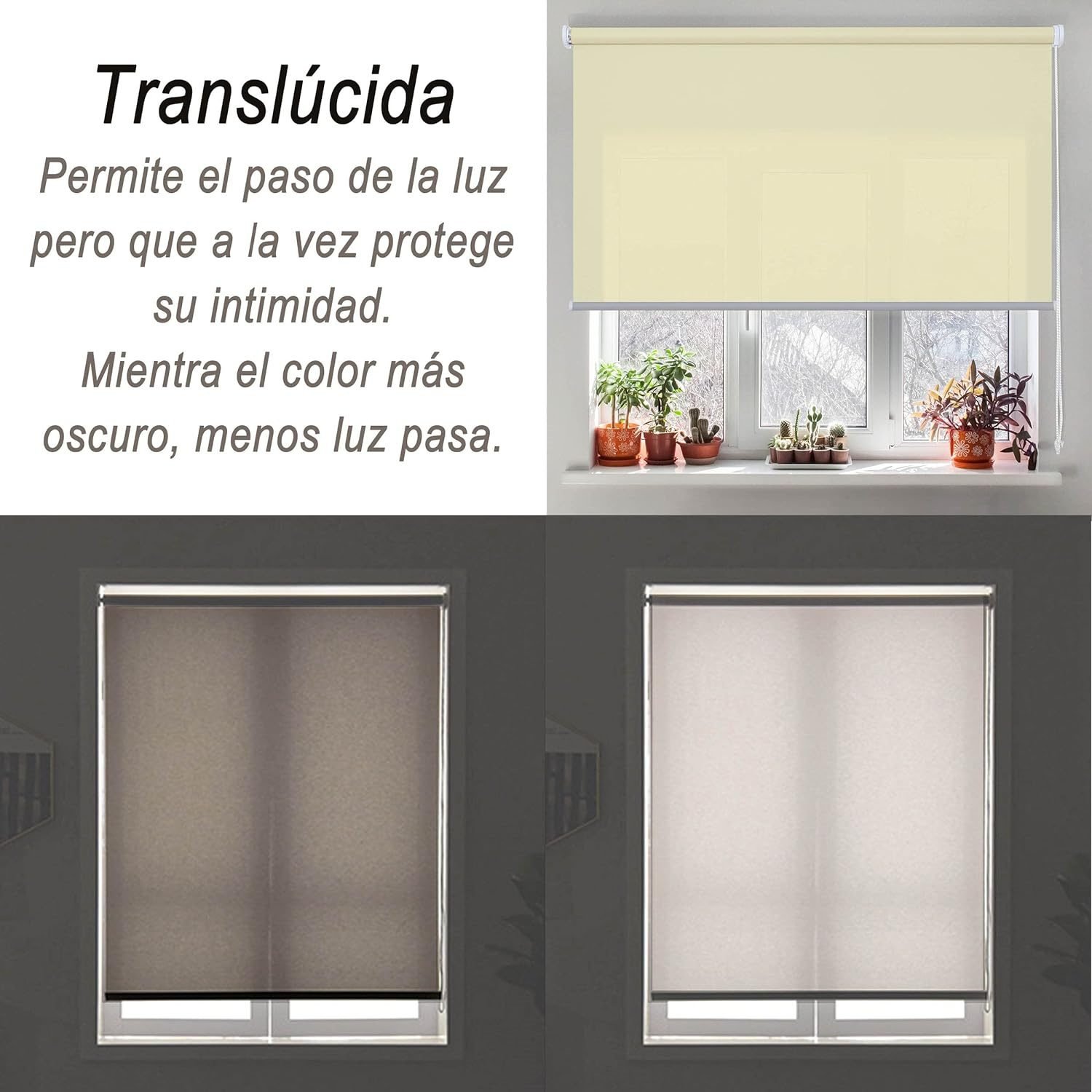 Estor enrollable Marfil y: elegante y moderno en varias medidas. - Imagen 3