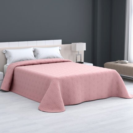 Colcha Lisa Rosa Reversible si cojines